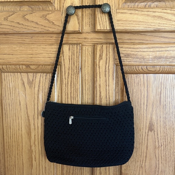The Sak Handbags - The Sak Black Crochet Crossbody Bag with Braided Strap